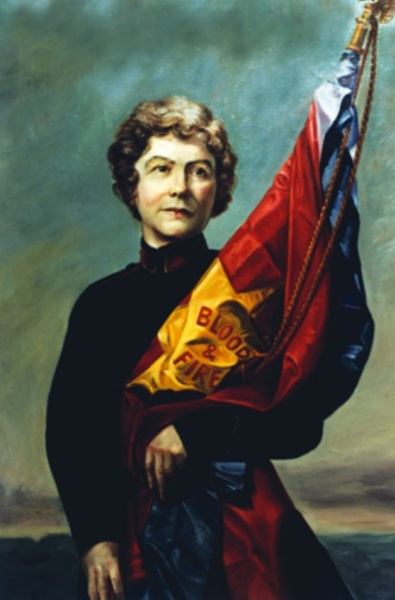 General Evangeline Booth, drapert i Frelsesarmeens flagg